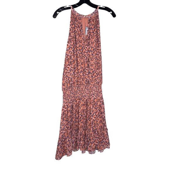 Ramy Brook NWT Preston Floral Mini Fit and Flare Dress in Coral Combo Size L - Picture 2 of 8